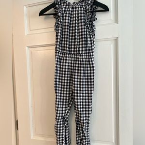 J.Crew Crewcuts Blue Gingham Jumpsuit - size 6
